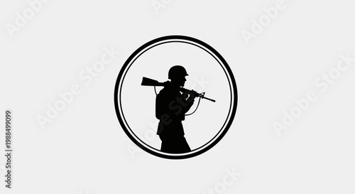 Soldier celebrates Armed Forces Day with rifle in hand standing strong