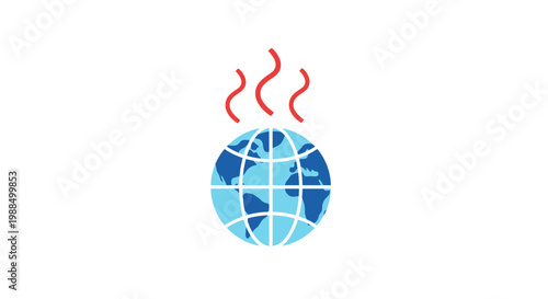 Earth with rising temperature concept.