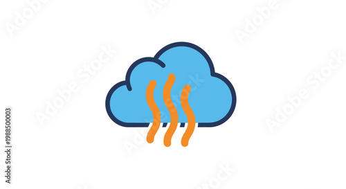Weather icon of a hot cloud.