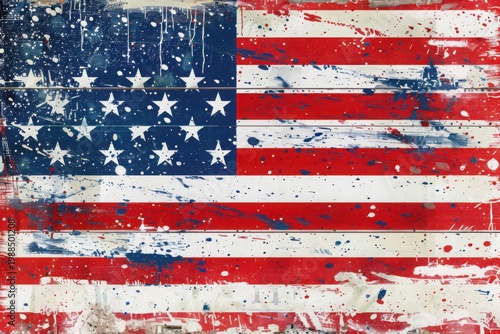 USA flag independence day concept