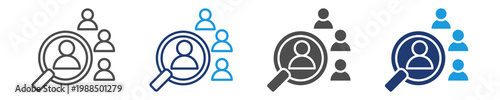 recruitment icon set multiple style