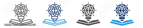 knowledge icon set multiple style