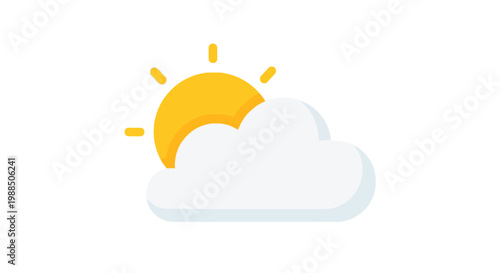 a simple weather icon of sun and cloud.