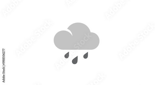 A gray cloud with raindrops falling.