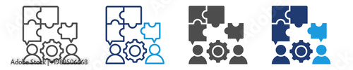 team building icon set multiple style