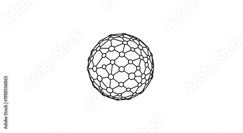 Buckminsterfullerene molecule structure illustration.