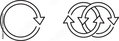 Web, Circular refresh arrows icon for system reload and updates.