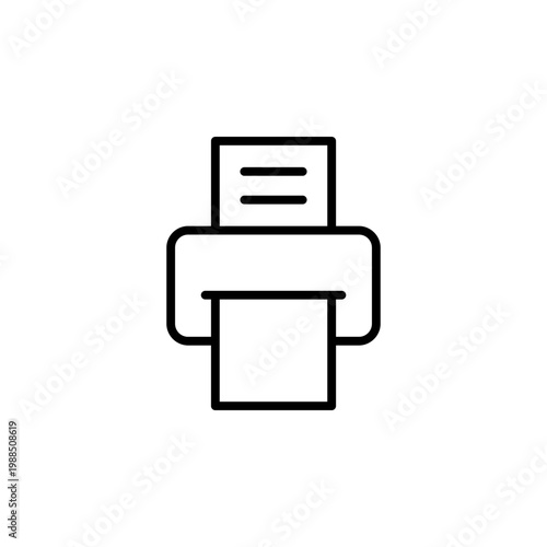 Outline Print icon for document system