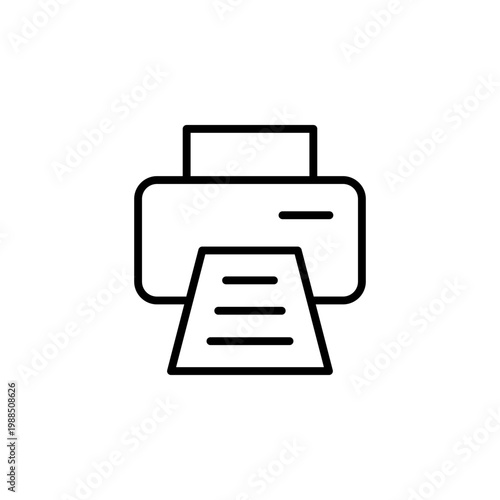 Outline Print icon for document system