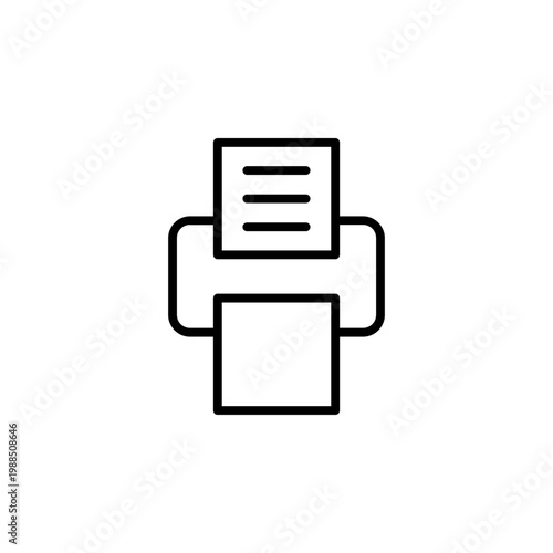 Outline Print icon for document system