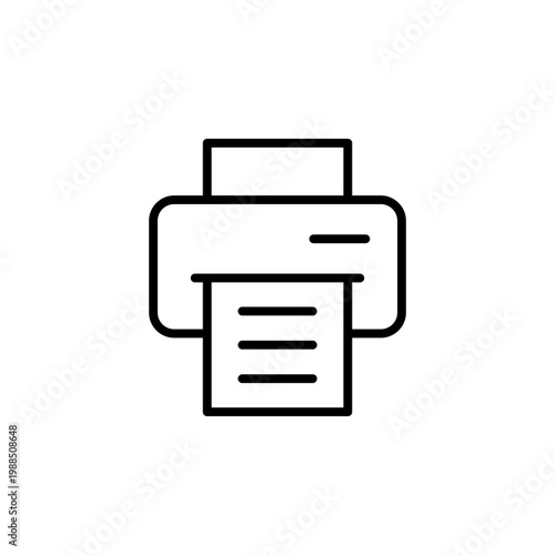 Outline Print icon for document system