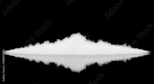 Wispy smoke plume against a stark black background, ethereal and diffused