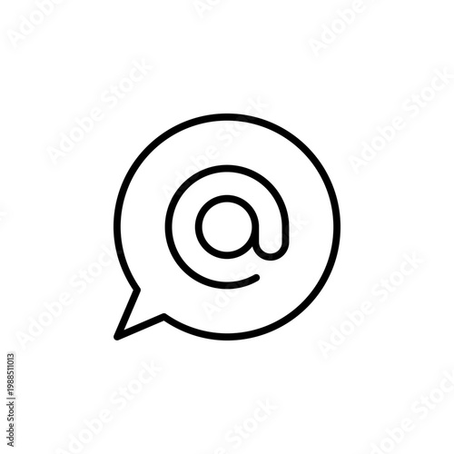 Outline Mention icon for user tagging