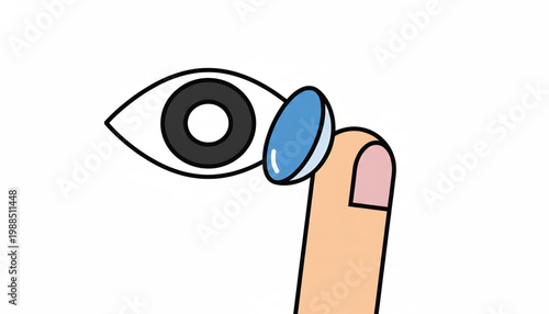 Eyeball with magnifying lens icon showing focus, discovery and search concept in clean cartoon style
