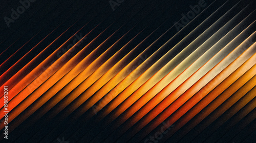 Fotografie Abstract background with diagonal lines in warm orange and golden gradient color