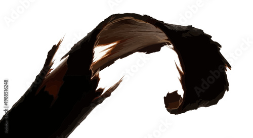 A close-up of a piece of burnt and charred wood with a rough texture