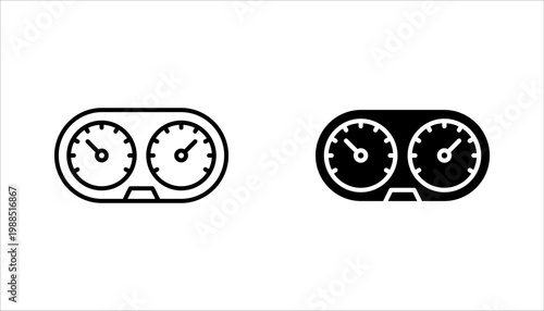 Dashboard linear icon. Car instrument panel. vector illustration on white background