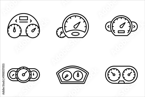 Dashboard linear icon. Car instrument panel. vector illustration on white background