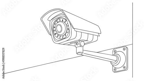 Modern security camera mounted on a wall for surveillance and protection.