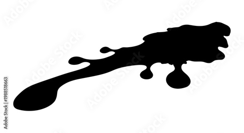 A black liquid splash icon in a minimalist flat design style