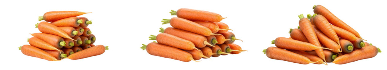 set of orange color carrots isolated on white background PNG photo ..
