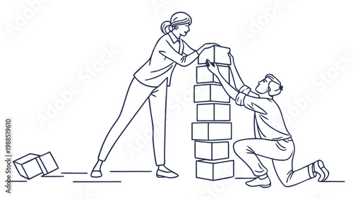 Teamwork and collaboration building a strong foundation, one block at a time.