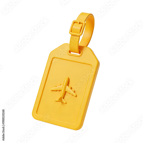 Luggage Tag 3D Cartoon Travel Airport Flight Vacation Icon