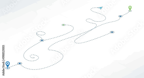 Navigation Route Map Path Lines.