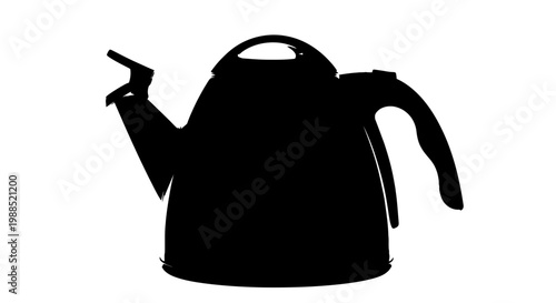 A black silhouette of a kettle on a white background, representing a simple kitchen icon