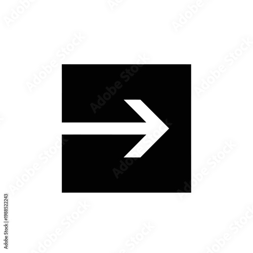 Free Download Black Square with White Right Arrow. - GFXLoad
