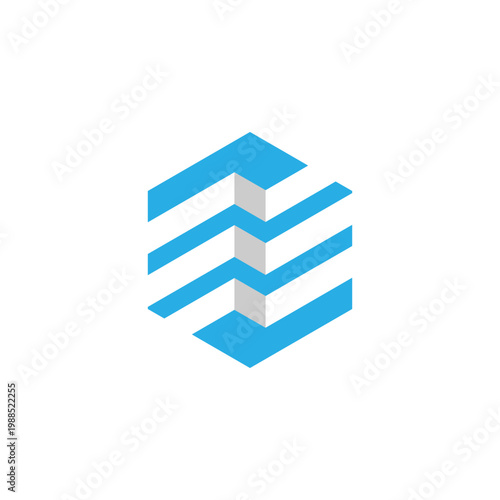 Abstract geometric building structure logo design.