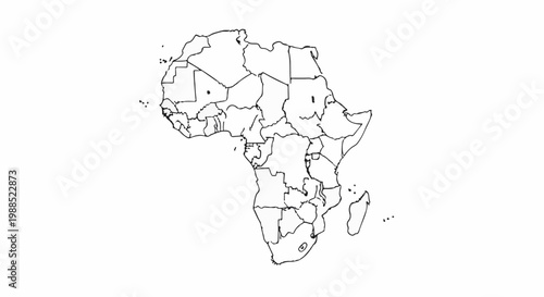 Outline map of the continent of Africa, showing country borders