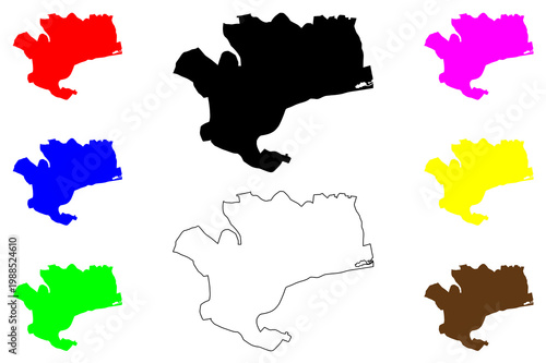 Northampton city (United Kingdom of Great Britain and Northern Ireland, UK, England) map vector illustration, scribble sketch Northampton map