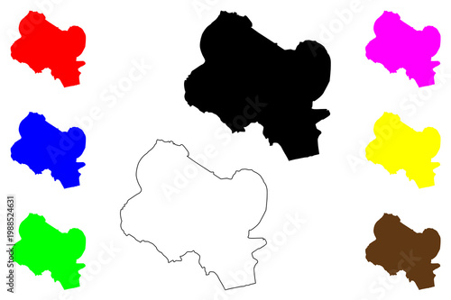 Oxford city (United Kingdom of Great Britain and Northern Ireland, UK, England) map vector illustration, scribble sketch Oxford map