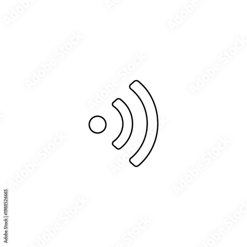 A simple black line drawing of a Wi-Fi symbol on a white background