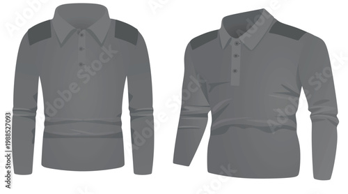 Grey long sleeve t shirt. vector illustration