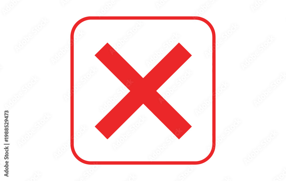 Obraz premium Red cross mark inside a rounded square graphic