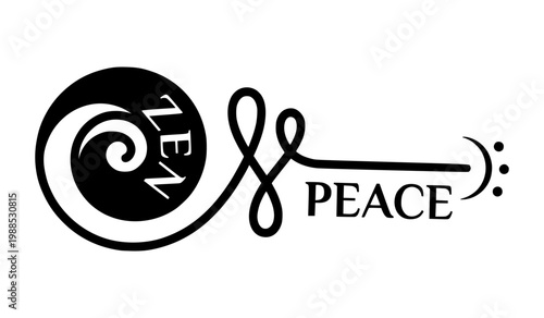 Zen and peace symbol with unique design