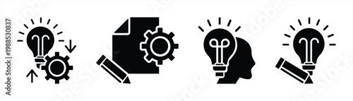 Creative Thinking and Idea Development Icon Set