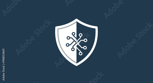 Shield icon with circuit board design.