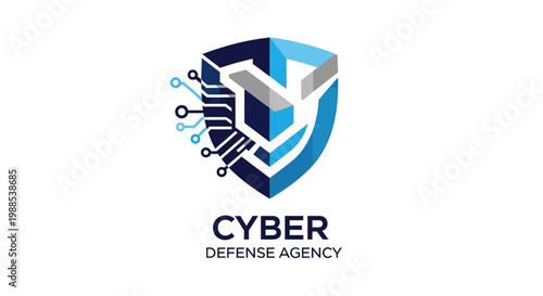 Cyber defense agency logo design concept.