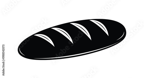 A simple black and white illustration depicts a loaf of bread with scoring marks high quality