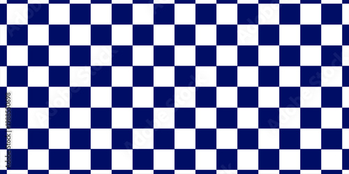 Classic blue and white checkered seamless pattern. Traditional checkerboard background for textile and design.