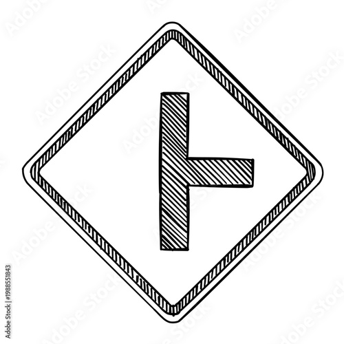 road sign vector line art hand drawn illustration