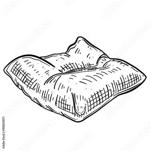 pillow vector line art hand drawn illustration
