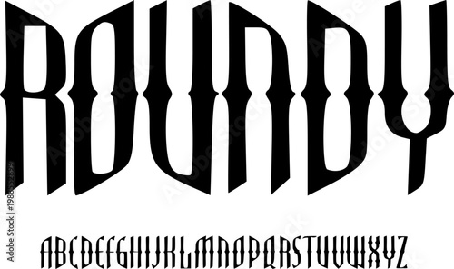 Roundy Gothic Modern Display Font Alphabet – Tall Decorative Serif Font Type with Sharp Vertical Letterforms, Dramatic Typography Meaning for Logo Design,Posters, and Contemporary Graphic Design