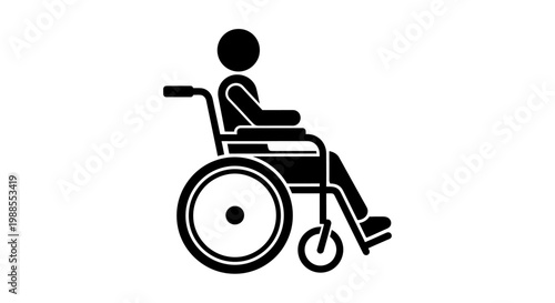 Simple Icon of Person Sitting in Wheelchair