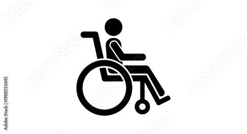 Black Wheelchair Accessibility Icon on White Background