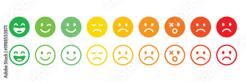 Emoji Feedback Rating Icons Set Customer Satisfaction Review Vector Illustration