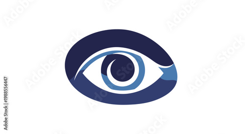 Simple blue eye icon vector illustration representing vision and sight